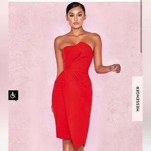 House of CB Dresses Nwt House Of Cb Uma Red Fold Front Mini Dress Poshmark